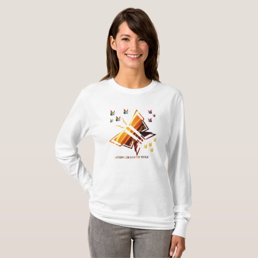 T-shirt Style de l'amant papillon (Devant entier)
