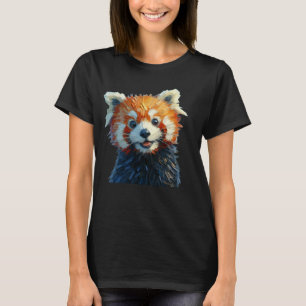T-shirt Style de peinture à l'huile de panda rouge mignon