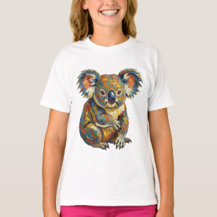 T-shirt Style de peinture à l'huile vibrant Koala Impasto