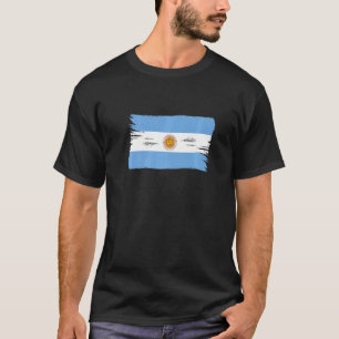 T-shirt Style de pinceau vintage Argentine Drapeau
