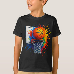 T-shirt Style De Rue De Basketball Coloré Avec Graffiti Dr