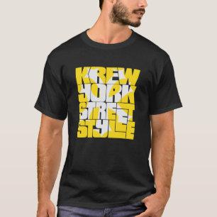 T-SHIRT STYLE DE RUE KREW YORK - MARQUE GRAVE ET LOGO