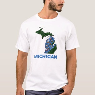 T-shirt Style de tatouage au trait du Michigan