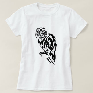 T-shirt Style de tatouage d'hibou Design noir blanc