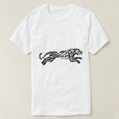 T-shirt Style de tatouage léopard Design noir blanc (Design devant)
