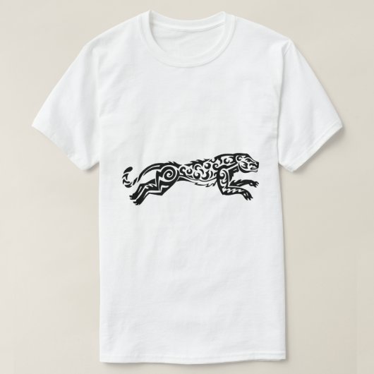 T-shirt Style de tatouage léopard Design noir blanc (Design devant)