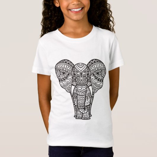 T-Shirt Style décoratif d'éléphant (Devant)