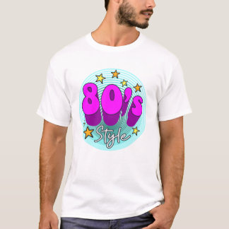 T-shirt Style des années 80 rétro couleurs néon super clai
