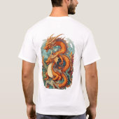 T-shirt Style d'illustration 2D Dragons (Dos)