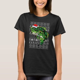 T-shirt Style Doux moche Xmas Lumières Basse rayé Poisson