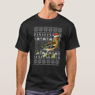 T-shirt Style Doux moche Xmas Lumières Père Noël Wren Bird