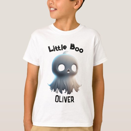 T-shirt Style Éffrayant enfant avec "Petit Boo" Baby Ghost (Devant)