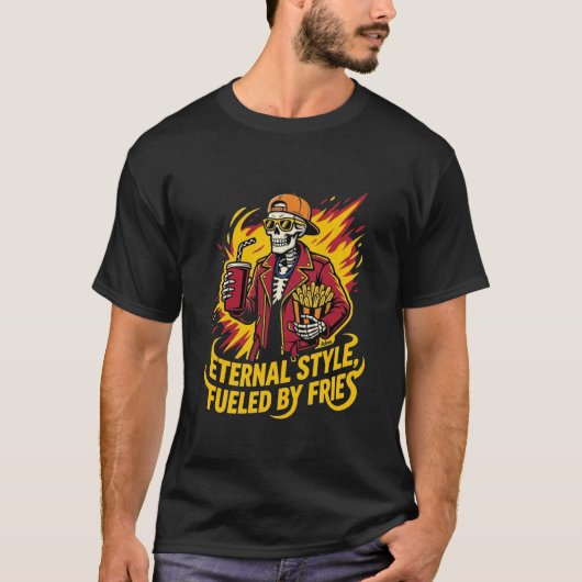 T-shirt Style Éternel Alimenté Par Des Frites (Devant)
