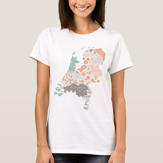 T-shirt Style géométrique de patchwork de carte de (Devant)