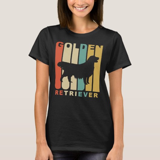 T-shirt Style Golden Retriever Silhouette Relaxé Convient (Devant)