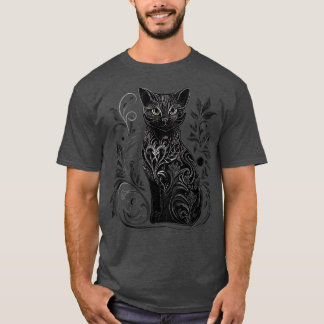 T-shirt Style gothique rétro Cadeaux de chat Vintage Chat
