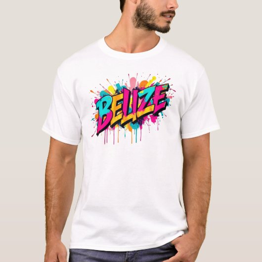 T-shirt Style graffiti bélizien coloré (Devant)
