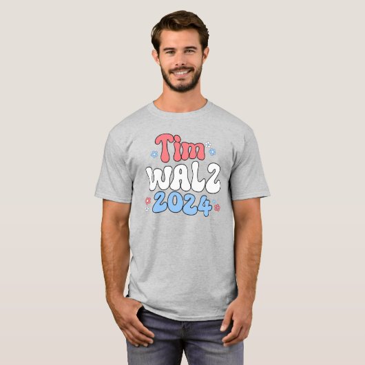 T-shirt Style Hippie rétro Tim Walz (Devant entier)