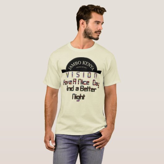 T-shirt Style Homme's Basic Orange Vision Kenya Nice Day (Devant entier)