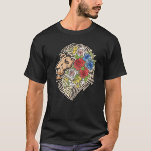 T-shirt Style Indie Lion Fleurs mignonette Hipster tenue H
