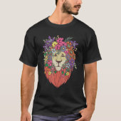 T-shirt Style Indie Lion Fleurs mignonette Hipster tenue H (Devant)