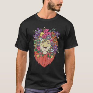 T-shirt Style Indie Lion Fleurs mignonette Hipster tenue H