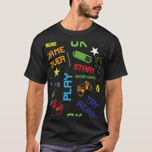 T-shirt Style Jeu Pixel : Abstrait sans couture.