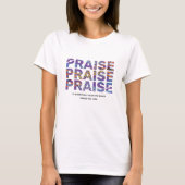 T-shirt Stylé Mauve PRAISE notes de musique Christian (Devant)