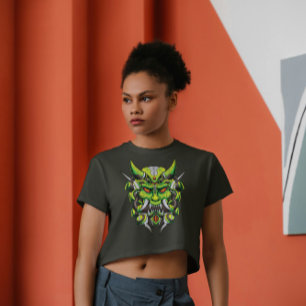 T-shirt Style Méca Masque Démon Japonais Hannya Oni
