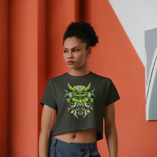 T-shirt Style Méca Masque Démon Japonais Hannya Oni