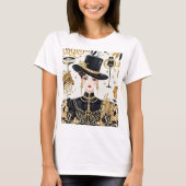 T-shirt Style Moulin rouge, noir et or, Luxe riche (Devant)