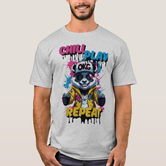 T-shirt Style Panda Pixel Gras (Devant)