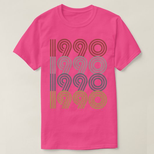 T-shirt Style rétro de l'année de naissance 1990 (Design devant)
