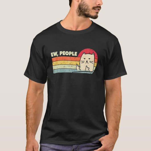 T-shirt Style Rétro Ew Personnes Chat Chat (Devant)