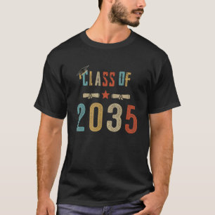 T-shirt Style Rétro Graduation Senior 2035 Hommes Classe F
