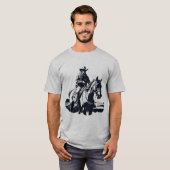 T-shirt Style Rétro Homme Cowboy sur cheval équitation (Devant entier)