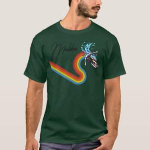 T-shirt Style Retro les années 7080s Rainbow Surfing vague