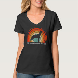 T-shirt Style Rétro Meilleur Malinois Belge Papa Jamais Fa