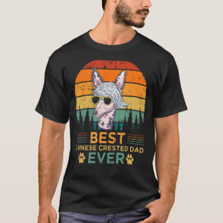 T-shirt Style Rétro Mens Meilleur Chinois Crested Papa Jam
