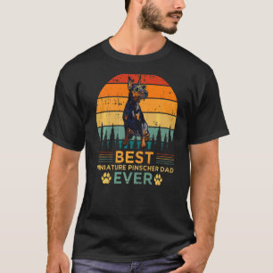 T-shirt Style Rétro Mens Meilleur Miniature Pinscher Papa