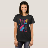 T-shirt Style rétro Motif Art Synthwave 80s (Devant entier)