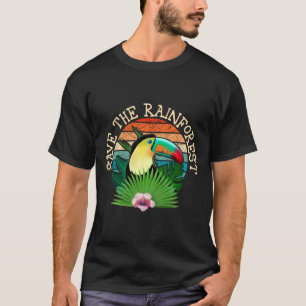 T-shirt Style Rétro Sauvez Le Jour des terres Rainforest N