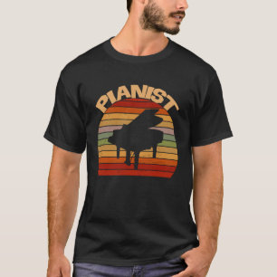 T-shirt Style rétro Vintage Piano Keyboard Musical Instrum