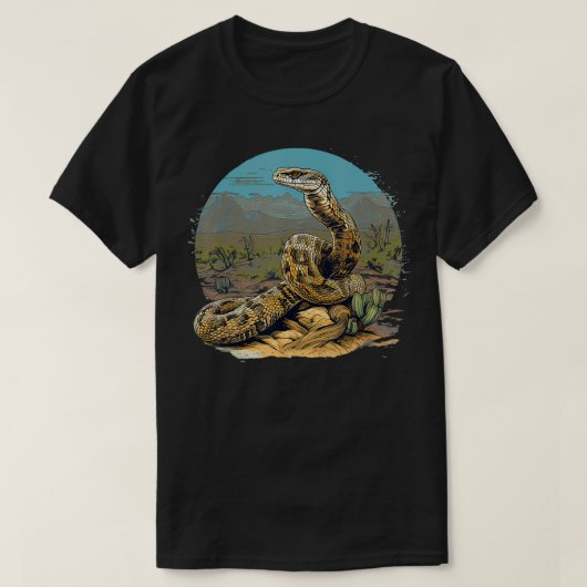 T-shirt Style rétro Western Diamondback Rattlesnake (Design devant)