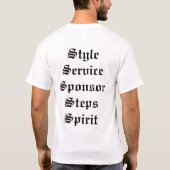 T-shirt Style, service, sponsor, étapes, esprit (Dos)