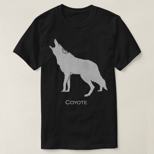 T-shirt Style Silhouette du dessin Coyote Howling (Design devant)