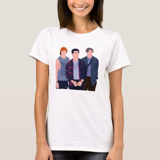 T-shirt Style Sunset Curve minimaliste années 90 (Devant)