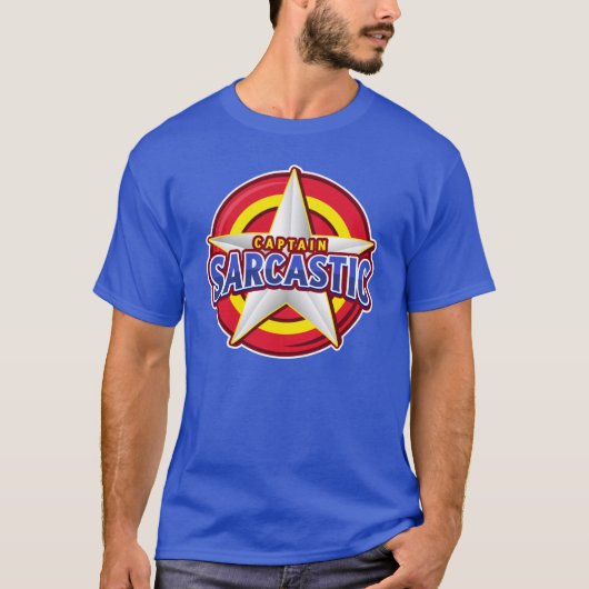 T-shirt style super héros du capitaine Sarcastic (Devant)