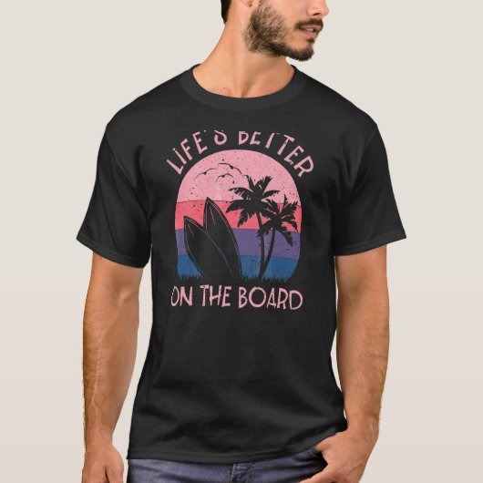 T-shirt Style Surf d'été Lifeu2019s Meilleur Sur Le Bureau (Devant)
