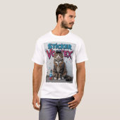 T-shirt Style urbain de rue Cool Chat Graffiti Design de c (Devant entier)